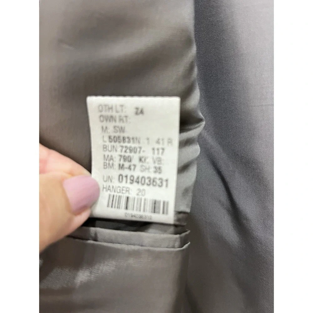 Lauren Ralph Lauren Mens Grey Micro Check Two Button Sport Coat Blazer‎ 42R